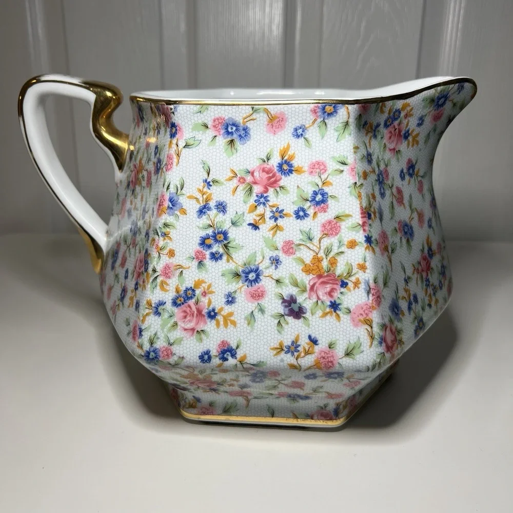 Vintage Two's Company Dana Chintz Floral Porcelain Pitcher 7